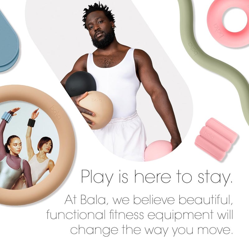 Bala Non-Weighted Exercise Ball - 8" Yoga Ball for Barre, Stretching, Strength & Core Training - Small Pilates Ball Workout Accessory with Mini Pump for Home Gym & Fitness Routines - 100% PVC - Image 5